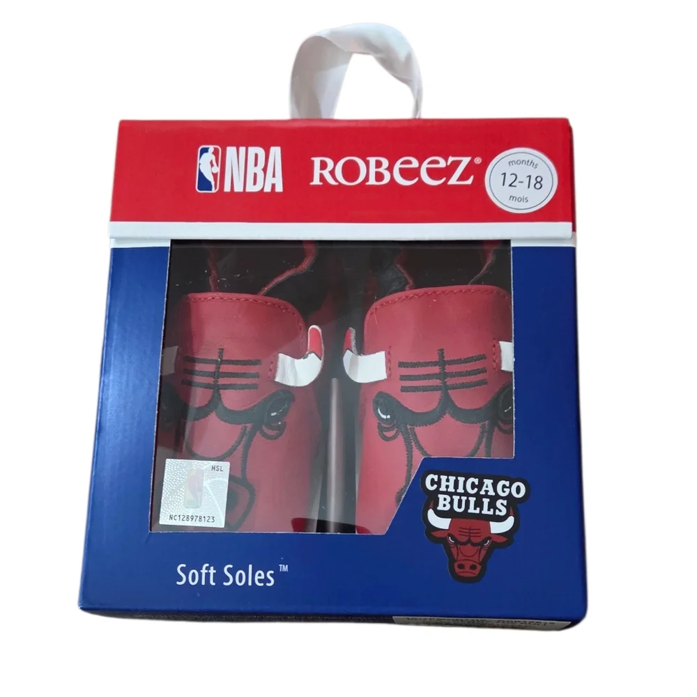 Robeez NEW Chicago Bulls NBA Soft Sole Casual 100% Leather Shoes. Benny The Bull